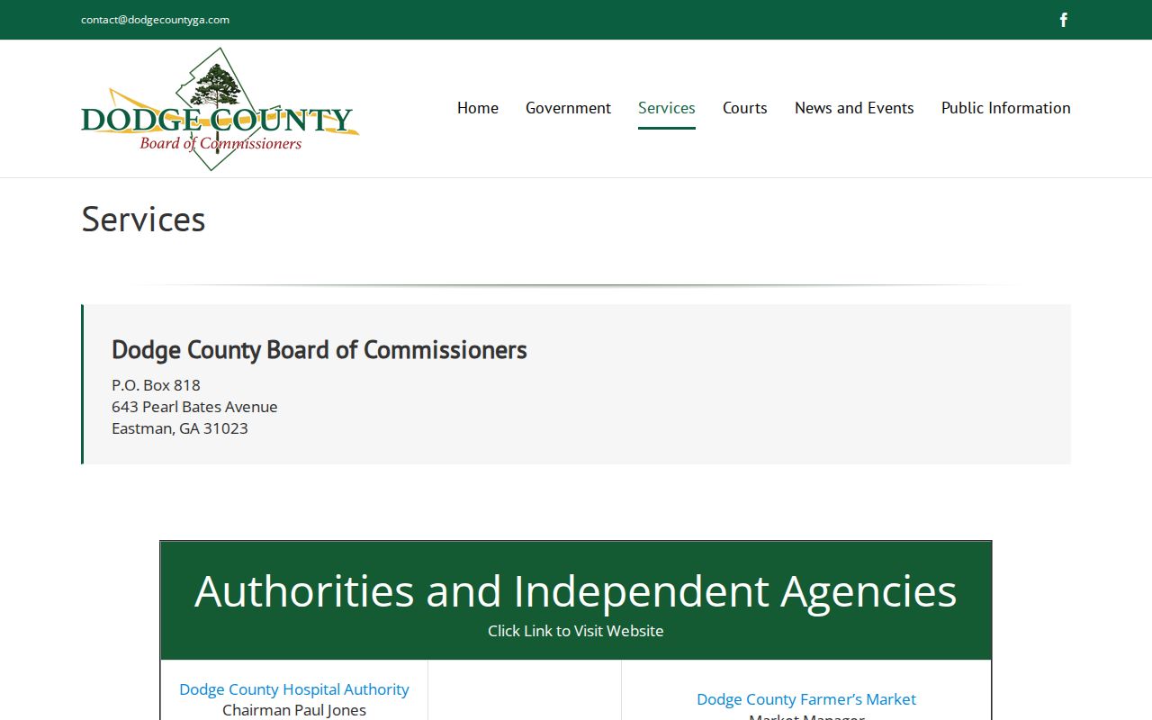 Dodge County Georgia official services directory for Chester records and public-safety contacts