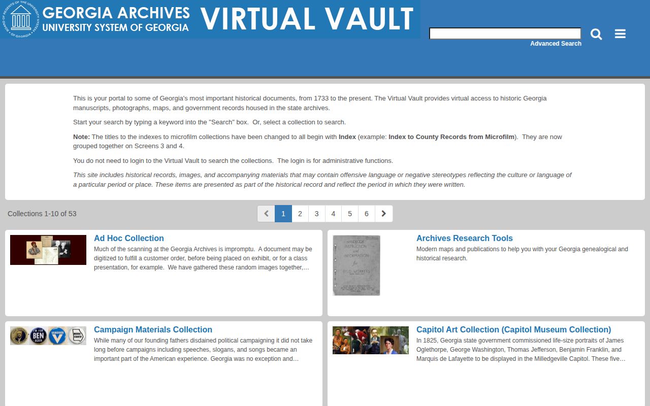 Georgia Archives Virtual Vault for historical Dodge County records and public-safety research