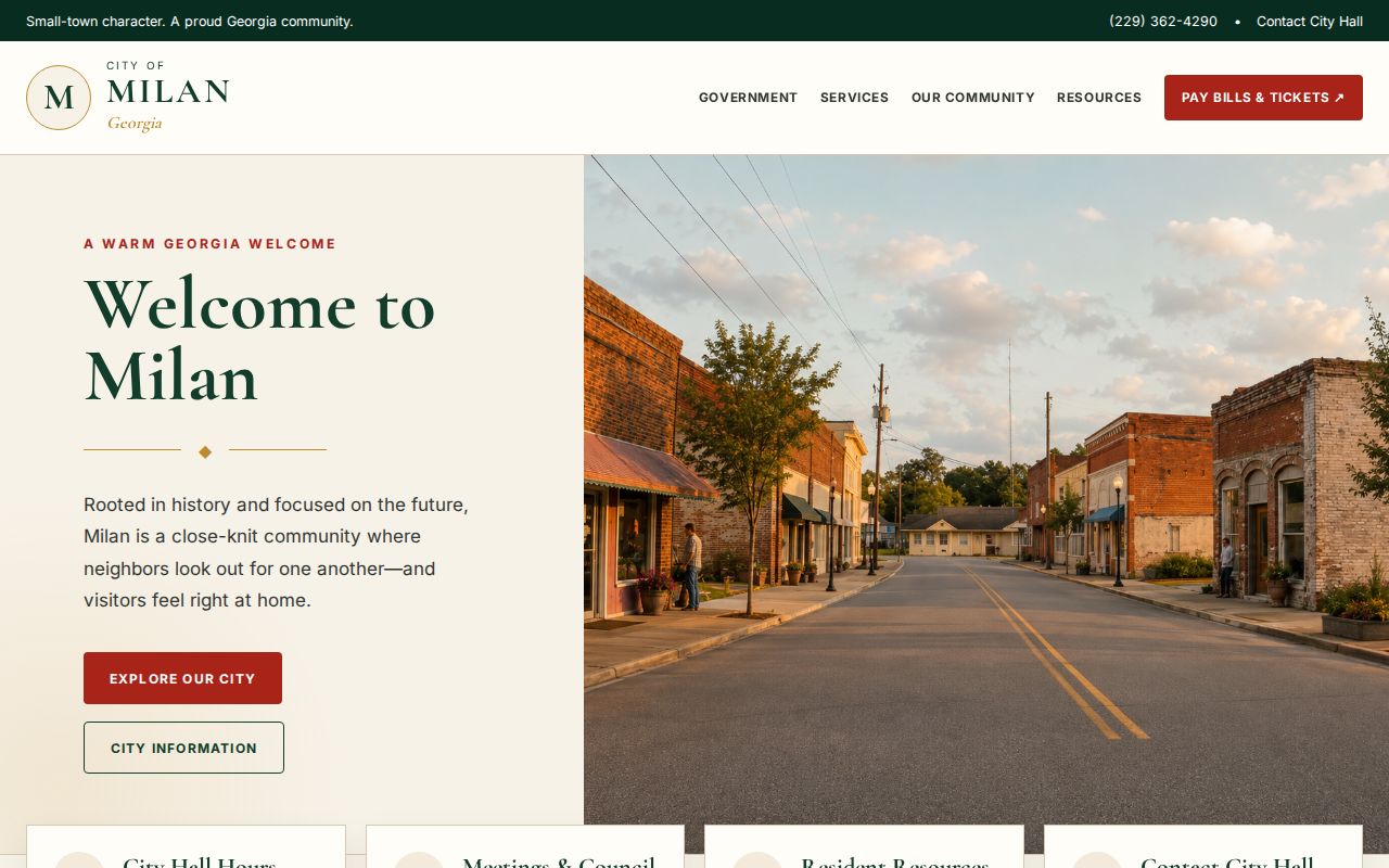 Milan Georgia official city contact page for local arrest-record routing