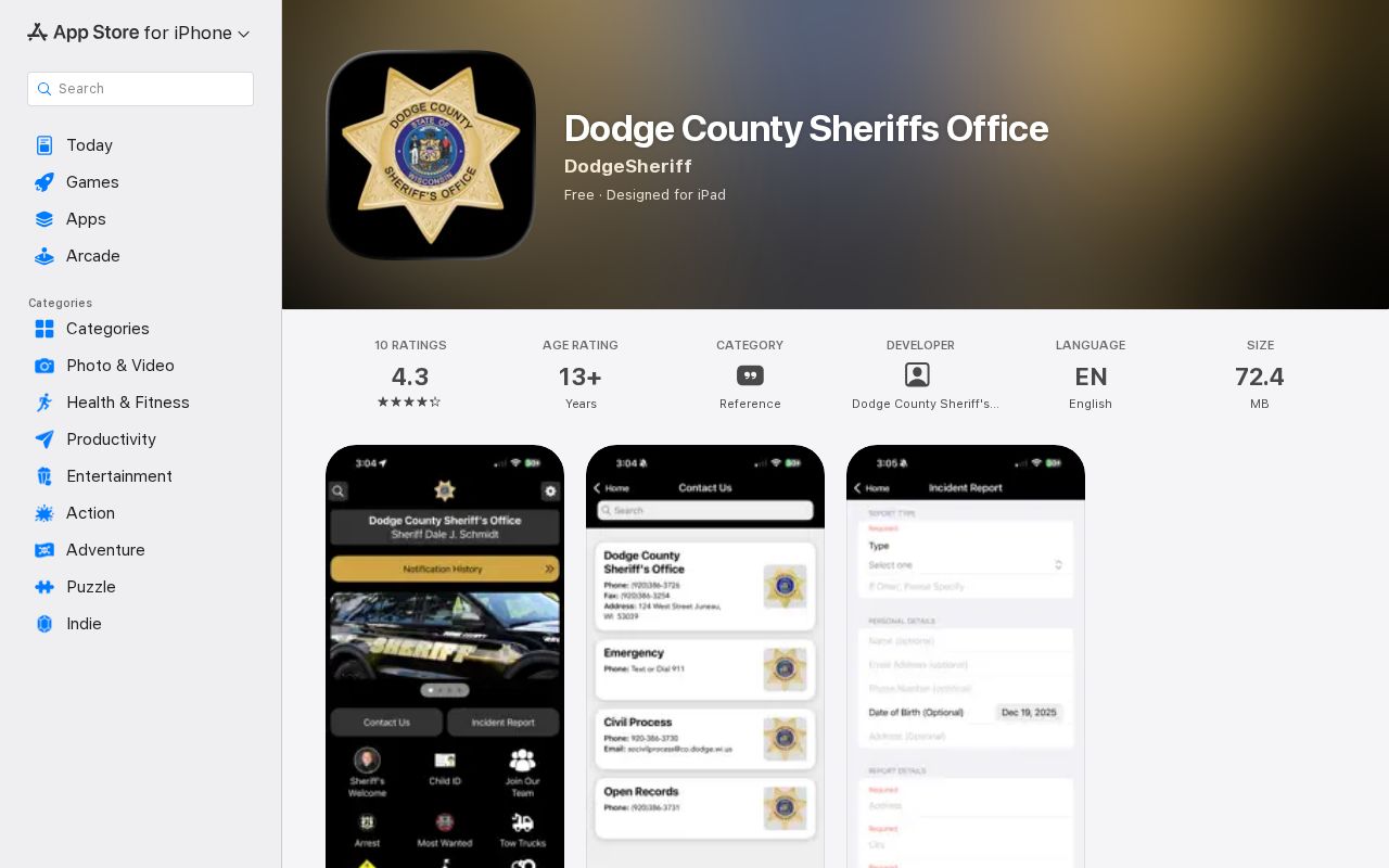 Dodge County Georgia sheriff app with booking search and crime tip functions